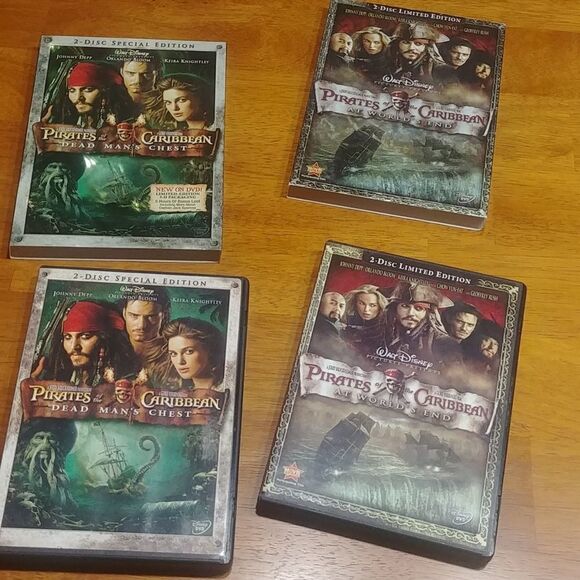 2) 2-Disc sets of Pirates of the Caribbean dvd Dead Man's Chest & At Worlds end - Picture 4 of 8